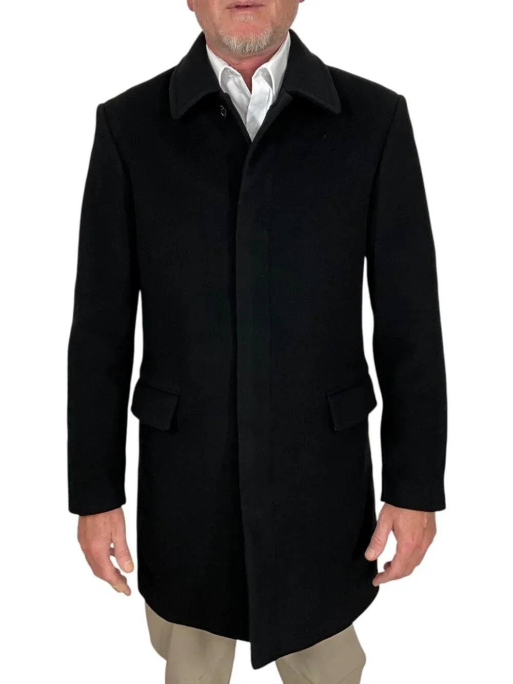 Banana Republic Wool Car Coat M Black Mid Length Fall